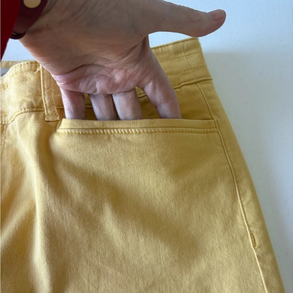 Loft Outlet Sunny yellow High rise straight Size 12‎ Cotton blend pant - Picture 4 of 13